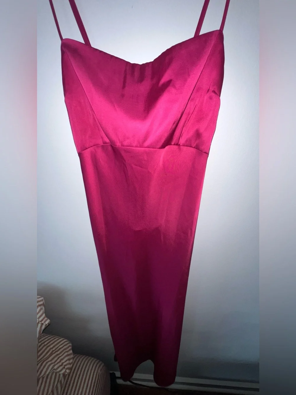 Abercrombie & Fitch Hot Pink Dress - Magenta Maxi Slip Dress Sleek